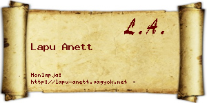Lapu Anett névjegykártya