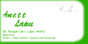 anett lapu business card